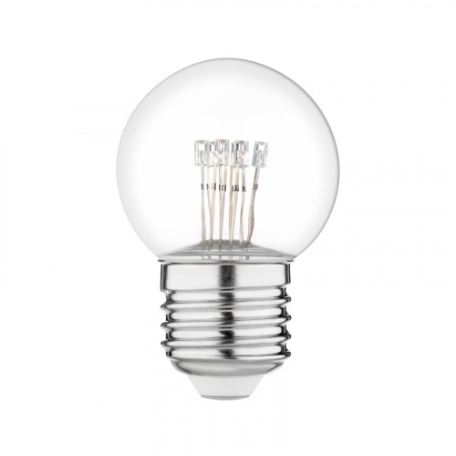 Лампа шар NEON-NIGHT Е27 6 LED Ø45мм - розовая, прозрачная колба, эффект лампы накаливания (1/100) фото 3