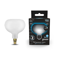 Лампа светодиодная GAUSS Filament А190 10W 890lm 4100К Е27 milky диммируемая 1/6 (1017802210-D)