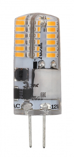 Лампа светодиодная ЭРА STD LED-JC-2,5W-12V-SLC-827-G4 G4 2,5Вт силикон капсула теплый белый свет (1/500) (Б0049089) фото 2