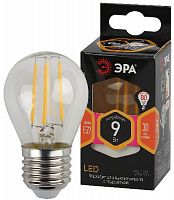 Лампа светодиодная ЭРА F-LED P45-9w-827-E14 E14 / Е14 9Вт филамент шар теплый белый свет (1/100) (Б0047020)