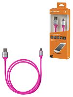 Дата-кабель TDM ДК 19, USB - micro USB, 1 м, силиконовая оплетка, розовый, (1/200) (SQ1810-0319)
