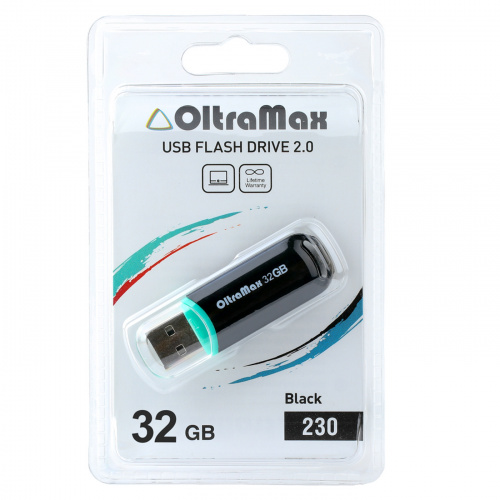 Флеш-накопитель USB  32GB  OltraMax  230  чёрный (OM-32GB-230-Black) фото 3