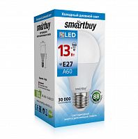 Лампа светодиодная SMARTBUY A60 13Вт 220V 6000K E27 (холодный дневной свет) (10/100) (SBL-A60-13-60K-E27)