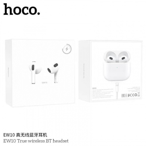 Наушники внутриканальные HOCO EW10, пластик, bluetooth 5.1, микрофон, цвет: белый (1/20/200) (6931474763259)