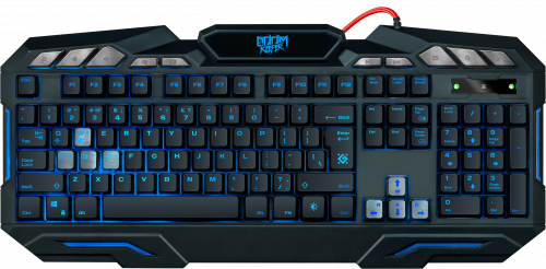 Клавиатура проводная игровая DEFENDER Doom Keeper GK-100DL, 3-х цветная, влагоустойчивая, черная (1/20) (45100) фото 4