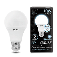 Лампа светодиодная GAUSS A60 10W 800lm 4100К E27 Сенсор 1/10/100 (102502210-M)