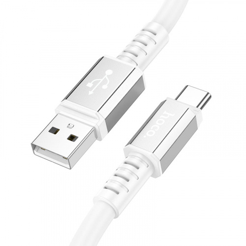 Кабель USB - Type-C HOCO X85 Strength, 1.0м, круглый, 3.0A, силикон, цвет: белый (1/33/330) (6931474777508)