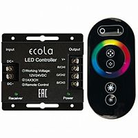 Ecola LED strip RGB RF controller 24A 288W 12V (576W 24V) с кольцевым сенсорным черным радиопультом (1/20) (RFC24BESB)