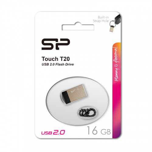 Флеш-накопитель USB  16GB  Silicon Power  Touch T20  шампанское (SP016GBUF2T20V1C) фото 7