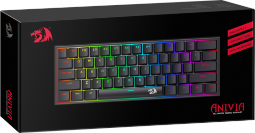 Клавиатура проводная игровая механическая REDRAGON Anivia RGB, тихая, 61 клавиш, черная (1/20) (70619) фото 2