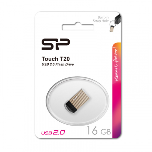 Флеш-накопитель USB  16GB  Silicon Power  Touch T20  шампанское (SP016GBUF2T20V1C) фото 9