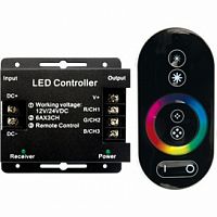 Ecola LED strip RGB RF controller 18A 216W 12V (432W 24V) с кольцевым сенсорным черным радиопультом (1/20) (RFC18AESB)