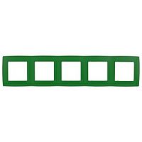 Рамка ЭРА, серии ЭРА 12, скрытой установки, на 5 постов, зелёный (1/10/100/1600)