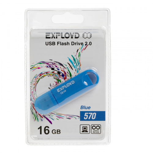 Флеш-накопитель USB  16GB  Exployd  570  синий (EX-16GB-570-Blue) фото 5
