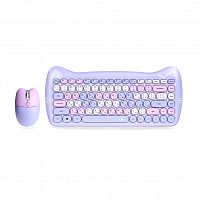 Комплект беспроводной Клавиатура + Мышь SMARTBUY 668396 Kitty, мультимедийный (SBC-668396AG-KT), фиолетовый (1/10)