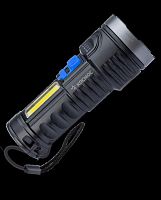 Фонарь КОСМОС ручной KOS115Lit аккум-ный 3Вт LED +3Вт COB Li-ion 18650 1200mAh ABS-пластик индикатор USB-шнур, коробка (1/48/96)