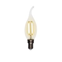 Лампа светодиодная REXANT филаментная Свеча на ветру CN37 7,5 Вт 600 Лм 2700K E14 прозрачная колба (10/100) (604-101)