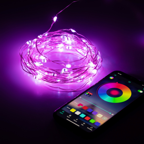 Гирлянда ЭРА светодиодная ЕGNIG - PU нить с таймером музыкой пультом и мобильным приложением 5м RGB 50LED (1/120) фото 7