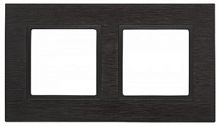 Рамка ЭРА, серии ЭРА Elegance, скрытой установки, на 2 поста, металл, чёрный+антр