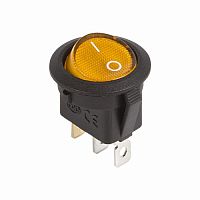 Выключатель клавишный круглый 12V 20А (3с) ON-OFF желтый с подсветкой REXANT (10/3000) (36-2587)