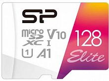 Карта памяти MicroSD  128GB  Silicon Power Class 10  Elite UHS-I U1 A1 (R/W 100 Mb/s) + SD адаптер (SP128GBSTXBV1V20SP)