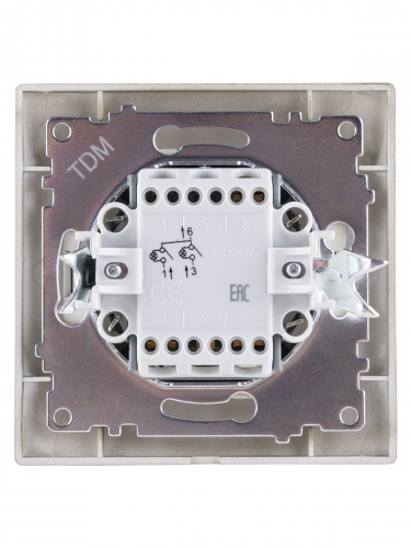 Выключатель 2 кл. с подсветкой 10А бронза , с/у, "Лама" (10/120) TDM (SQ1815-0705) фото 3