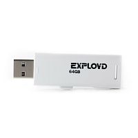Флеш-накопитель USB  64GB  Exployd  580  белый (EX-64GB-580-White)