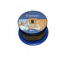 Диск VERBATIM DVD-R 4.7 GB (16х) CB-50 Print (200) (43533)