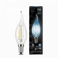 Лампа светодиодная GAUSS Filament Свеча на ветру 5W 450lm 4100К Е14 1/10/50 (104801205)