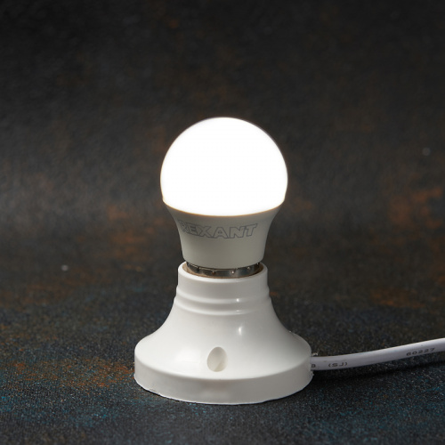 Лампа светодиодная REXANT Шар (GL) 7,5 Вт E27 713 лм 2700 K теплый свет (10/100) (604-034) фото 2