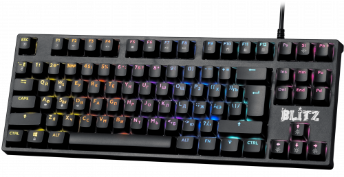 Клавиатура проводная игровая механическая DEFENDER Blitz GK-240L RU,Rainbow, черная (45240) фото 4