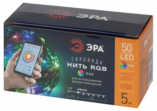 Гирлянда ЭРА светодиодная ЕGNIG - PU нить с таймером музыкой пультом и мобильным приложением 5м RGB 50LED (1/120) фото 6