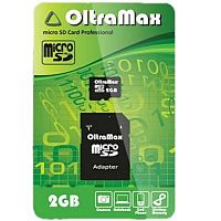 Карта памяти MicroSD  2GB  OltraMax + SD адаптер (OM002GCSD-AD)