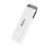 Флеш-накопитель USB  64GB  Netac  U185  белый с LED индикатором (NT03U185N-064G-20WH)