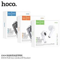 Наушники внутриканальные HOCO EW34 Full, пластик, bluetooth 5.3, микрофон, цвет: чёрный (1/20/200) (6931474791023)