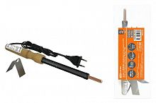 Паяльник ЭПЦН-80, деревянная ручка, мощность 80 Вт, 230 В, подставка в комплекте, "Рубин" TDM (1/1/6