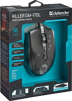 Мышь проводная игровая DEFENDER Killer GM-170L, USB, 7 кнопок, черный (1/40) (52170)