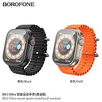 Смарт- часы Borofone BD3 Ultra, 1.96, пластик, bluetooth 5.0, IP67, цвет: золотой (1/50) (6941991100284)