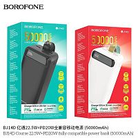 Мобильный аккумулятор Аккумулятор внешний Borofone BJ14D Course, 50000mAh, PD22,5Вт, пластик, дисплей, 1 USB выход, Type-C, 3.0A, цвет: чёрный (1/18) (6974443387766)