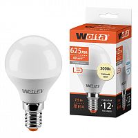 Лампа светодиодная WOLTA Шар G45 7.5Вт 3000К 625лм Е14 1/50