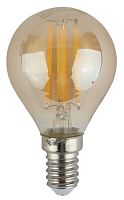 Лампа светодиодная ЭРА F-LED P45-7W-827-E14 gold E14 / Е14 7Вт филамент шар золотистый теплый белый свет (1/100) (Б0047016)