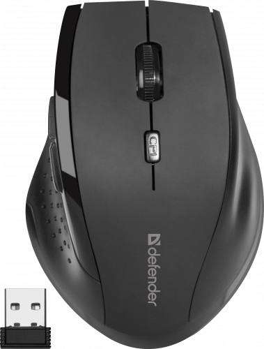 Беспроводная мышь DEFENDER Accura MM-365, 6 кнопок, 800-1600 dpi, USB, черный (1/40) (52365) фото 2