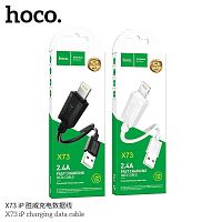 Кабель USB - 8 pin HOCO X73 Sunway, 1.0м, круглый, 2.4A, силикон, цвет: белый (1/31/310) (6931474767295)