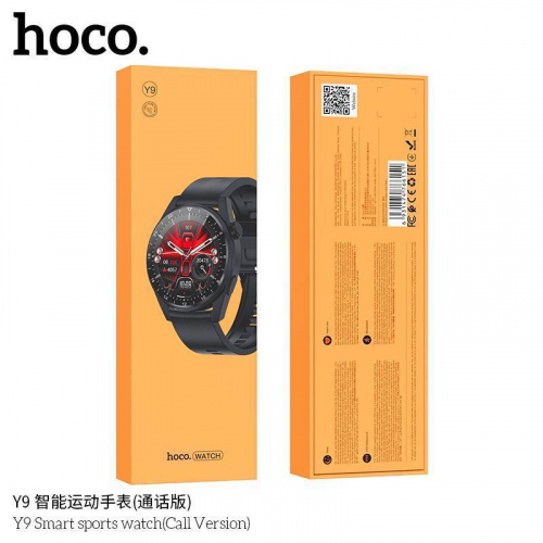Смарт- часы HOCO Y9, TFT 1.36, пластик, bluetooth 4.0, IP68, цвет: чёрный (1/50) (6931474766144)