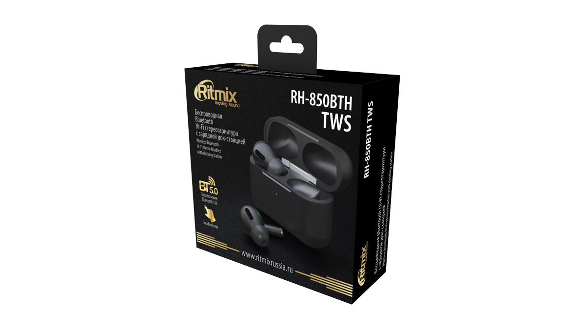 Купить Беспроводные TWS-наушники RITMIX RH-850BTH Bluetooth 5.0, гнездо  Apple Lightning, черные (1/40) (80000974) RITMIX 80000974 по лучшей цене с  доставкой - интернет магазин №1 в России