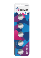 Элемент питания КОСМОС  CR 2016  BL5  (5/60/600) (KOC20165BL)