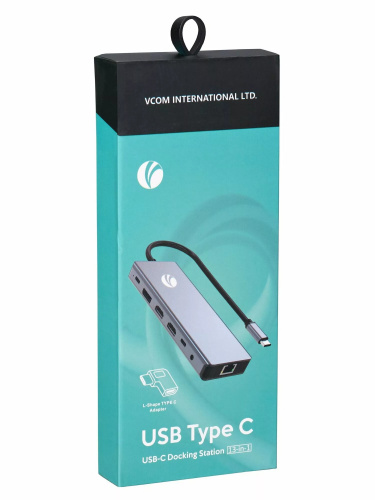 USB-концентратор TypeC -->(2HDMI+DP)4K*60Hz+3USB3.0+TC+USB2.0+RJ45+SD+TF+PD+audio+TCадаптер, VCOM <4706> (1/100) (CU4706) фото 7