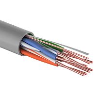 Кабель витая пара U/UTP, CAT 5e, ZH нг(А)-HF, 4PR, 24AWG, INDOOR, SOLID, серый, 305 м, REXANT LIGHT (1/2) (01-0059)