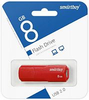 Флеш-накопитель USB  8GB  Smart Buy  Clue  красный (SB8GBCLU-R)