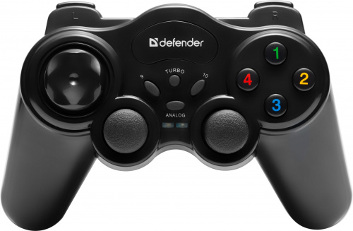 Беспроводной геймпад DEFENDER Game Master Wireless, 2 дж, 10 кн, USB, черный (1/20) (64257) фото 3